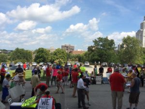 people at rally